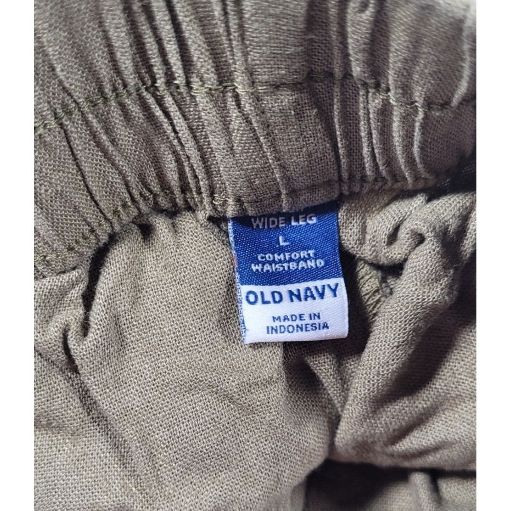 Old Navy Women's High Rise Linen Rayon Super Wide Leg Pants - Kombu - Large - Picture 5 of 7